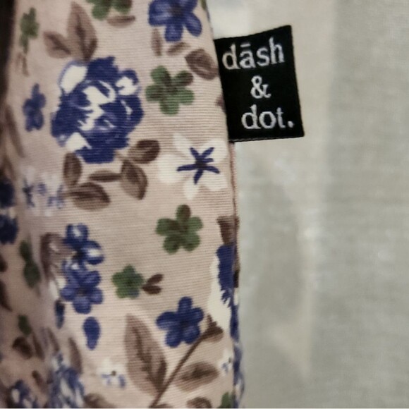 Dash & Dot Slim Fit Button Down Shirt Men’s XL Floral Gray Blue Long Sleeve - Picture 4 of 6